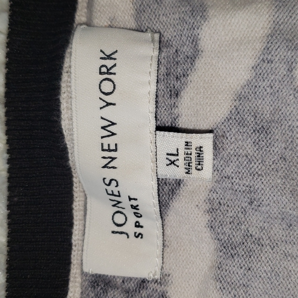 Jones New York Sport Brown Cream Zebra Print 3/4 Sleeve XL - Picture 3 of 8